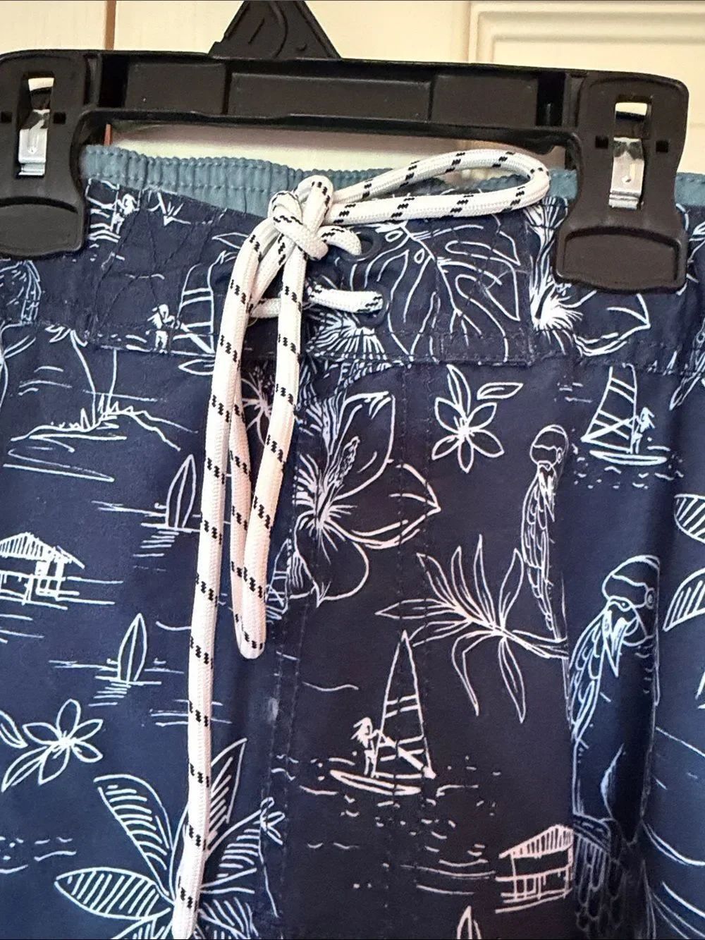 Goodfellow & Co Navy Floral Beach Tunic with Drawstring - Picture 5 of 8